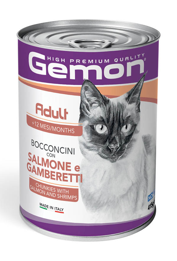 Gemon Adult Bocconcini con Salmone e Gamberetti 415g