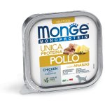 Monge Monoproteico Paté 150g – Alimento Umido Monoproteico in Vaschetta per Cani Adulti - Pollo e Ananas