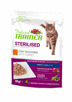 Natural Trainer Sterilised Adult Bocconcini in Salsa 85g