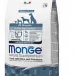 Monge Natural Superpremium All Breeds Puppy & Junior Monoprotein Trota con Riso e Patate - 2,5kg
