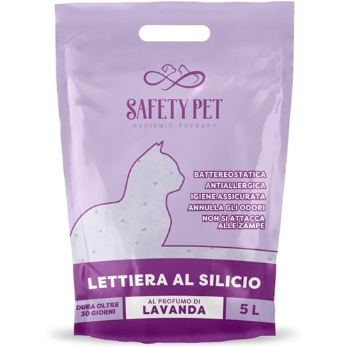 Safety Pet Lettiera ai Cristalli di Silicio alla Lavanda per Gatti - 5lt