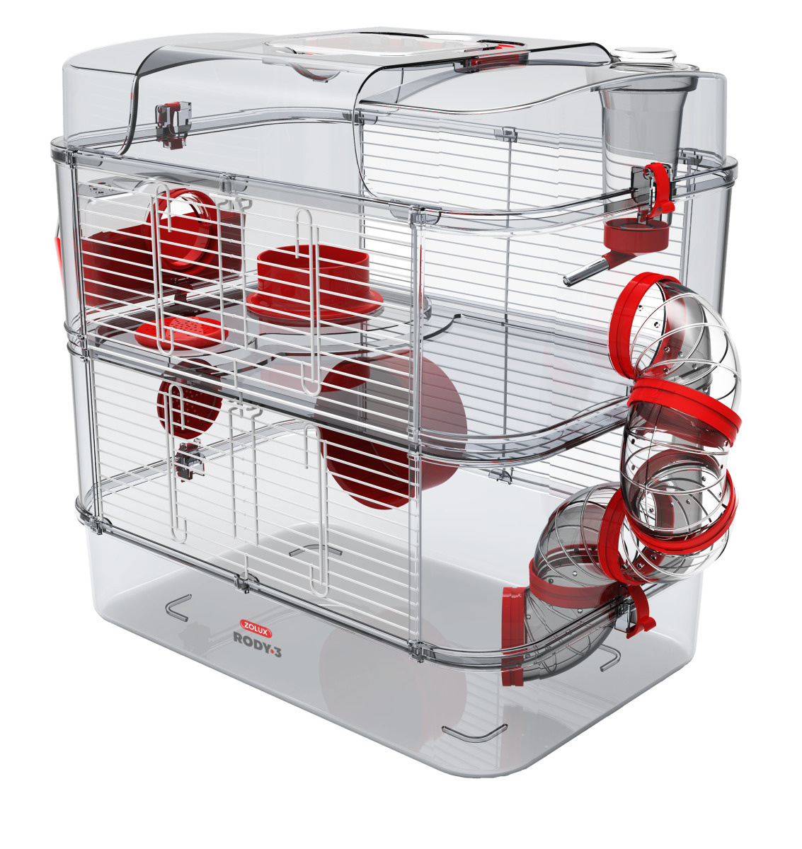 Zolux Gabbia Rody3 Duo - UNICA - ROSSO