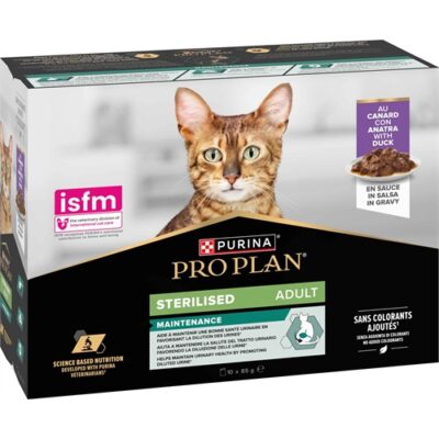 Proplan Multipack Adult Sterilised Stracetti di Anatra in Salsa 10x85g