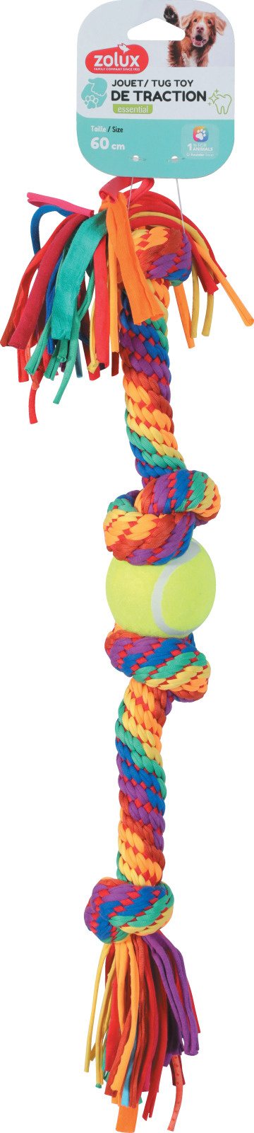 Zolux Gioco Corda Arcobaleno con Palla da Tennis 60cm