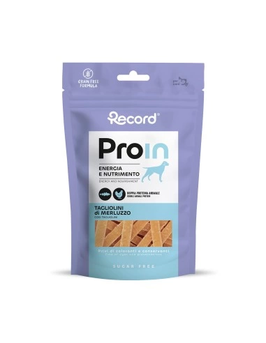 Record Snack Naturale ProIn Tagliolini di Tonno 75 g per Cani e Gatti – Snack Morbido Ricco di Tonno