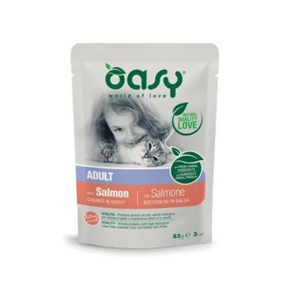 Oasy Bocconcini Salmone 85gr per Gatto