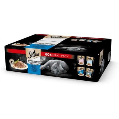 SHEBA Multipack Selezione Pesce 60x85g - Alimento Completo per Gatti Adulti