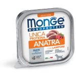 Monge Monoproteico Paté 150g – Alimento Umido Monoproteico in Vaschetta per Cani Adulti - Anatra e Lamponi
