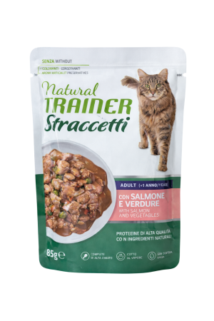 Natural Trainer Straccetti Adult Salmone e Verdure 85g