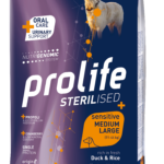 Prolife Sterilised Sensitive Medium e Large Anatra e Riso - 10kg