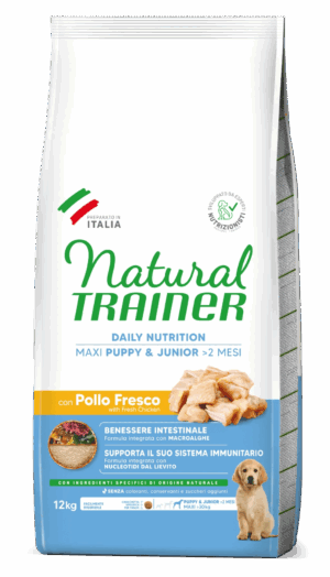 Natural Trainer Maxi Puppy&Junior con Pollo Fresco 12kg