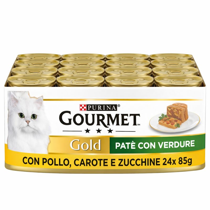 Gourmet Gold Patè Verdure, Pollo, Carote e Zucchine 24x85gr