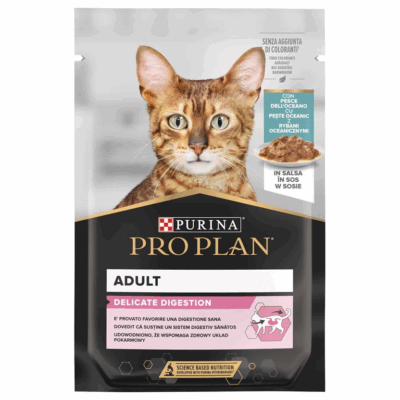 Purina Proplan Adult Delicate Pezzetti in Salsa con Pesce Dell'Oceano 85g