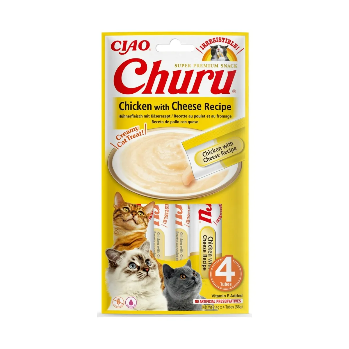 Churu Snack Cremoso con Pollo e Formaggio 4x14g