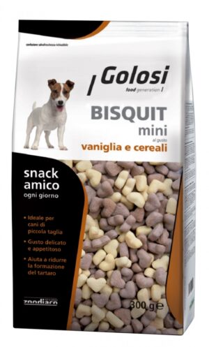 Golosi Biscotti Mini Vaniglia e Cereali per Cani - 300g