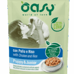 Oasy Straccetti in Salsa 100g - Pollo e Riso - Puppy&Junior