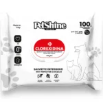 Salviette Detergenti Pet Shine 100pcs - Clorexidina