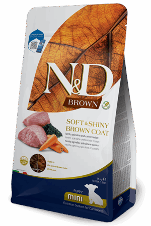 N&D Brown Puppy Mini Agnello, Spirulina e Carote 1,5kg