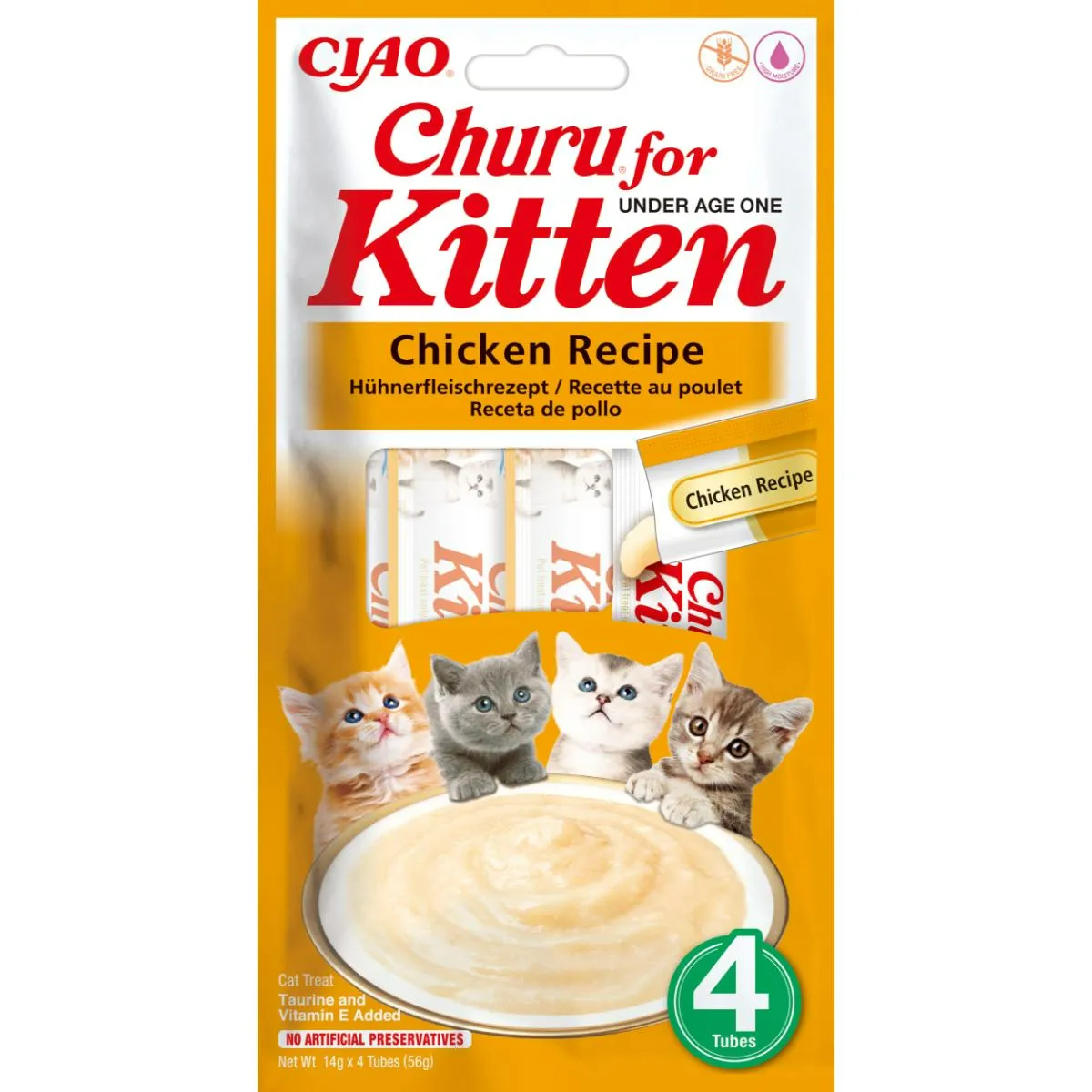 Churu Snack Cremoso Kitten con Pollo 4x14g