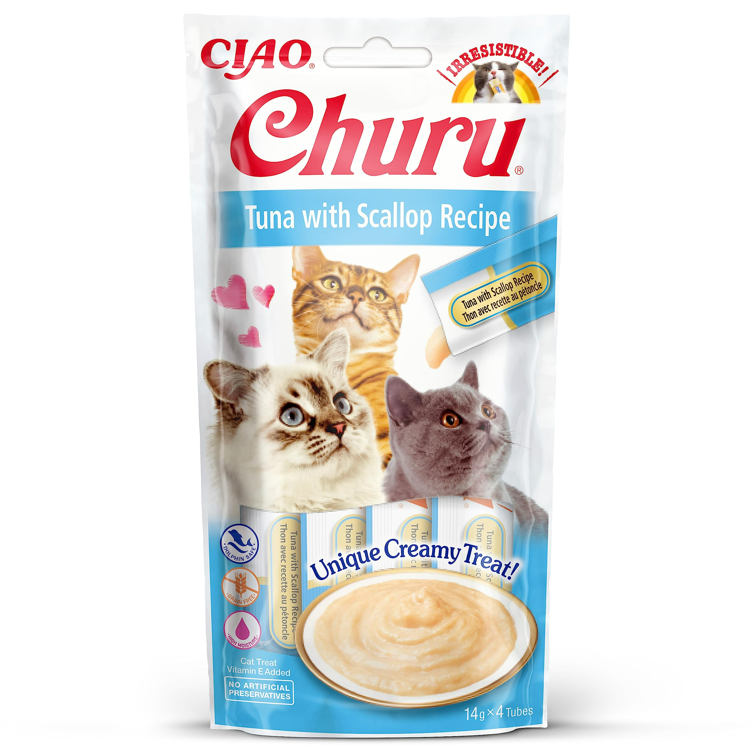 Churu Snack Cremoso con Tonno e Capesante 4x14g