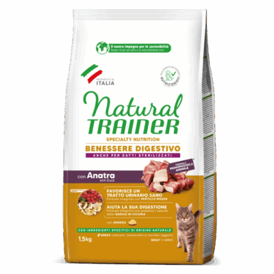 Natural Trainer Adult Benessere Digestivo con Anatra 1,5Kg
